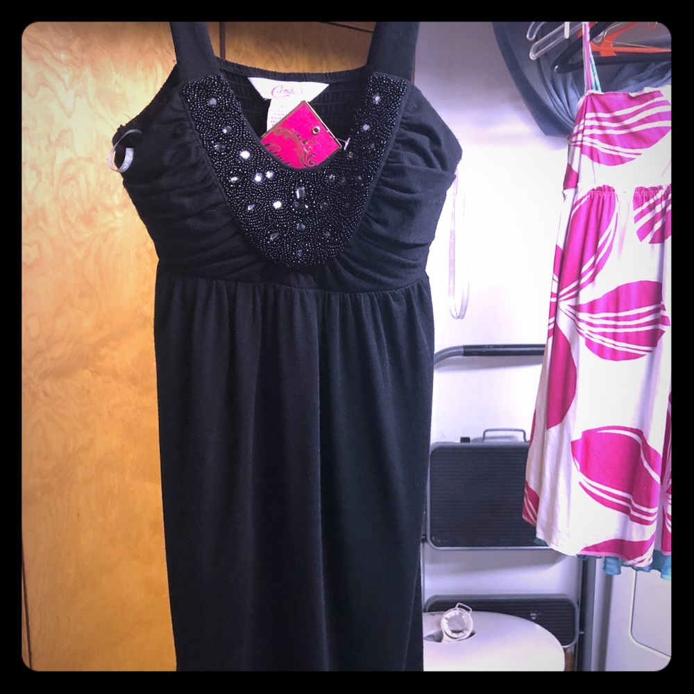 New with tags Black party dress with white jewels
